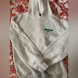 grey and green white fox hoodie!